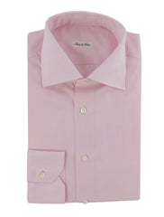 $750 Fiori Di Lusso Pink Solid Cotton Shirt - Full - 16/41 - (FL924251)