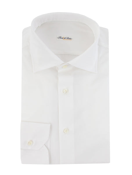 $750 Fiori Di Lusso White Solid Cotton Shirt - Full - (FDL3222510) - Parent