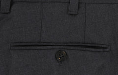 $600 Fiori Di Lusso Dark Gray Solid Wool Pants - Full - (FL526262) - Parent