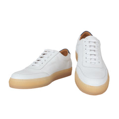 $600 Fiori Di Lusso White Leather Sneakers - 10/9 - (FL911248)