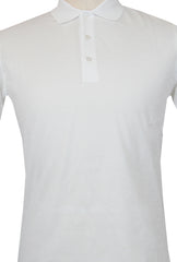 $225 Fiori Di Lusso White Solid Pique Polo - (FL282552) - Parent