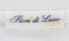 $225 Fiori Di Lusso White Solid Pique Polo - (FL282552) - Parent