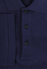 $225 Fiori Di Lusso Navy Blue Solid Pique Polo - (FL282553) - Parent