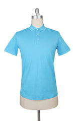 $225 Fiori Di Lusso Light Blue Solid Pique Polo - Small/48 - (FL282551)