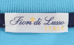 $225 Fiori Di Lusso Light Blue Solid Pique Polo - (FL282551) - Parent