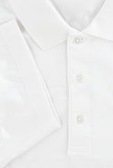$225 Fiori Di Lusso White Solid Cotton Polo - (FL282554) - Parent