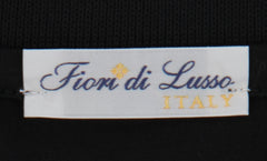 $225 Fiori Di Lusso Dark Blue Solid Cotton Polo - (FL282556) - Parent