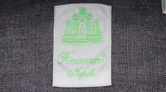 $400 Finamore Napoli Gray Linen Shirt - Extra Slim - (FN716243) - Parent