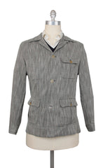 Finamore Napoli Gray Herringbone Overshirt - XL US/XL EU - (FN123242)