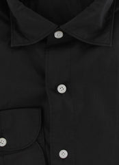 $450 Finamore Napoli Black Cotton Shirt - Extra Slim - (FN1022511) - Parent