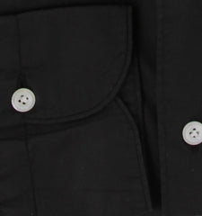 $450 Finamore Napoli Black Cotton Shirt - Extra Slim - (FN1022511) - Parent