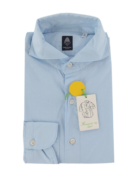$450 Finamore Napoli Light Blue Shirt - Extra Slim - (FN1022512) - Parent