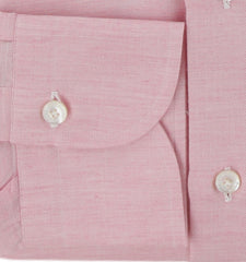 $600 Finamore Napoli Pink Shirt - Slim - (FN1022515) - Parent