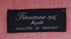 $450 Finamore Napoli Pink Solid Linen Shirt - Slim - (FN1227244) - Parent