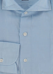 $600 Finamore Napoli Light Blue Shirt - Slim - (FN102259) - Parent