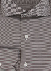$450 Finamore Napoli Dark Brown Shirt - Slim - (FN222253) - Parent