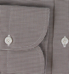 $450 Finamore Napoli Dark Brown Shirt - Slim - (FN222253) - Parent