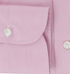 $450 Finamore Napoli Pink Cotton Shirt - Slim - (FN1227249) - Parent