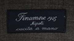 $450 Finamore Napoli Green Solid Linen Shirt - Slim - (FN1227241) - Parent