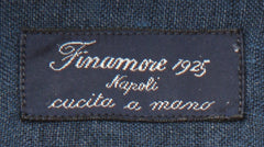 Finamore Napoli Blue Solid Linen Shirt - Slim - (FN192413) - Parent