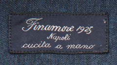 Finamore Napoli Blue Solid Linen Shirt - Slim - (FN192413) - Parent