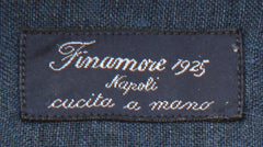 Finamore Napoli Blue Solid Linen Shirt - Slim - (FN192413) - Parent