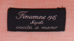$450 Finamore Napoli Pink Solid Linen Shirt - Slim - (FN8282416) - Parent