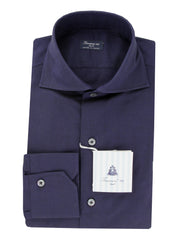 Finamore Napoli Dark Blue Solid Shirt - Slim - (FN19249) - Parent
