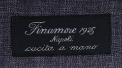 $450 Finamore Napoli Dark Blue Cotton Shirt - Slim - (FN1227248) - Parent
