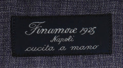 $450 Finamore Napoli Dark Blue Cotton Shirt - Slim - (FN1227248) - Parent