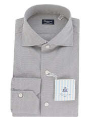 Finamore Napoli Gray Solid Cotton Shirt - Slim - 15/38 - (FN130245)