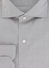 Finamore Napoli Gray Solid Cotton Shirt - Slim - (FN130245) - Parent