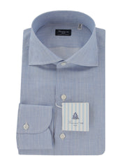 $600 Finamore Napoli Light Blue Striped Carlo Riva 180/2 Shirt - Slim - (FN8282412) - Parent