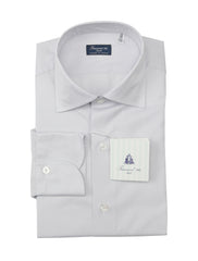 Finamore Napoli Light Gray Cotton Shirt - Slim - 16/41 - (FN720224)