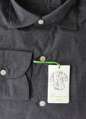 Finamore Napoli Dark Gray Cotton Shirt - Extra Slim - (FN5122216) - Parent