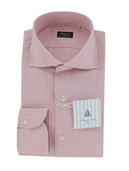 $450 Finamore Napoli Pink Plaid Flannel Shirt - Slim - 16/41 - (FN8282413)
