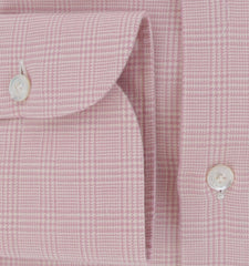 $450 Finamore Napoli Pink Plaid Flannel Shirt - Slim - (FN8282413) - Parent