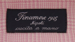 $450 Finamore Napoli Pink Plaid Flannel Shirt - Slim - (FN8282413) - Parent