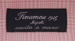 $450 Finamore Napoli Pink Plaid Flannel Shirt - Slim - (FN8282413) - Parent
