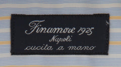 $450 Finamore Napoli Light Blue Striped Shirt - Slim - (FN127243) - Parent