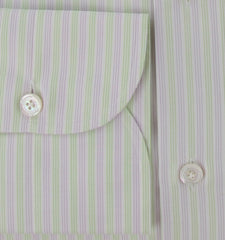 Finamore Napoli Green Striped Shirt - Slim - (2018030121) - Parent