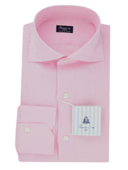 Finamore Napoli Pink Solid Linen Shirt - Slim - 16/41 - (FN192411)