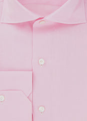 Finamore Napoli Pink Solid Linen Shirt - Slim - (FN192411) - Parent