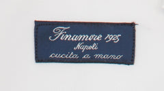 Finamore Napoli White Solid Cotton Shirt - Slim - (FN720226) - Parent