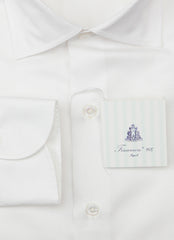 Finamore Napoli White Solid Cotton Shirt - Slim - (FN720225) - Parent