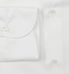 Finamore Napoli White Solid Cotton Shirt - Slim - (FN720225) - Parent
