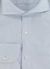 $600 Finamore Napoli Light Blue Solid Shirt - Extra Slim - (FN102256) - Parent