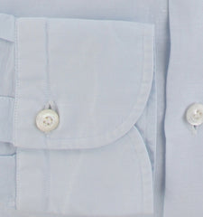 $600 Finamore Napoli Light Blue Solid Shirt - Extra Slim - (FN102256) - Parent