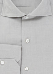 Finamore Napoli Gray Solid Cotton Shirt - Slim - (FN19242) - Parent