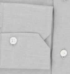 Finamore Napoli Gray Solid Cotton Shirt - Slim - (FN19242) - Parent